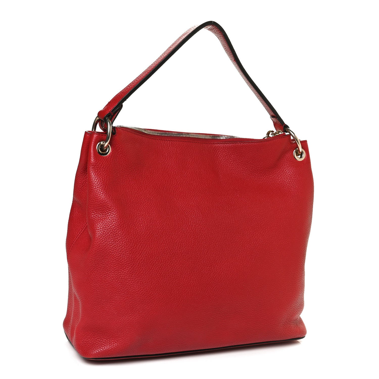 Gucci Pebbled Calfskin Large Soho Hobo Tabasco Red 2 of 10