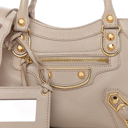 Balenciaga Chevre Gold Metallic Edge Hardware Mini City Beige Praline 7 of 9