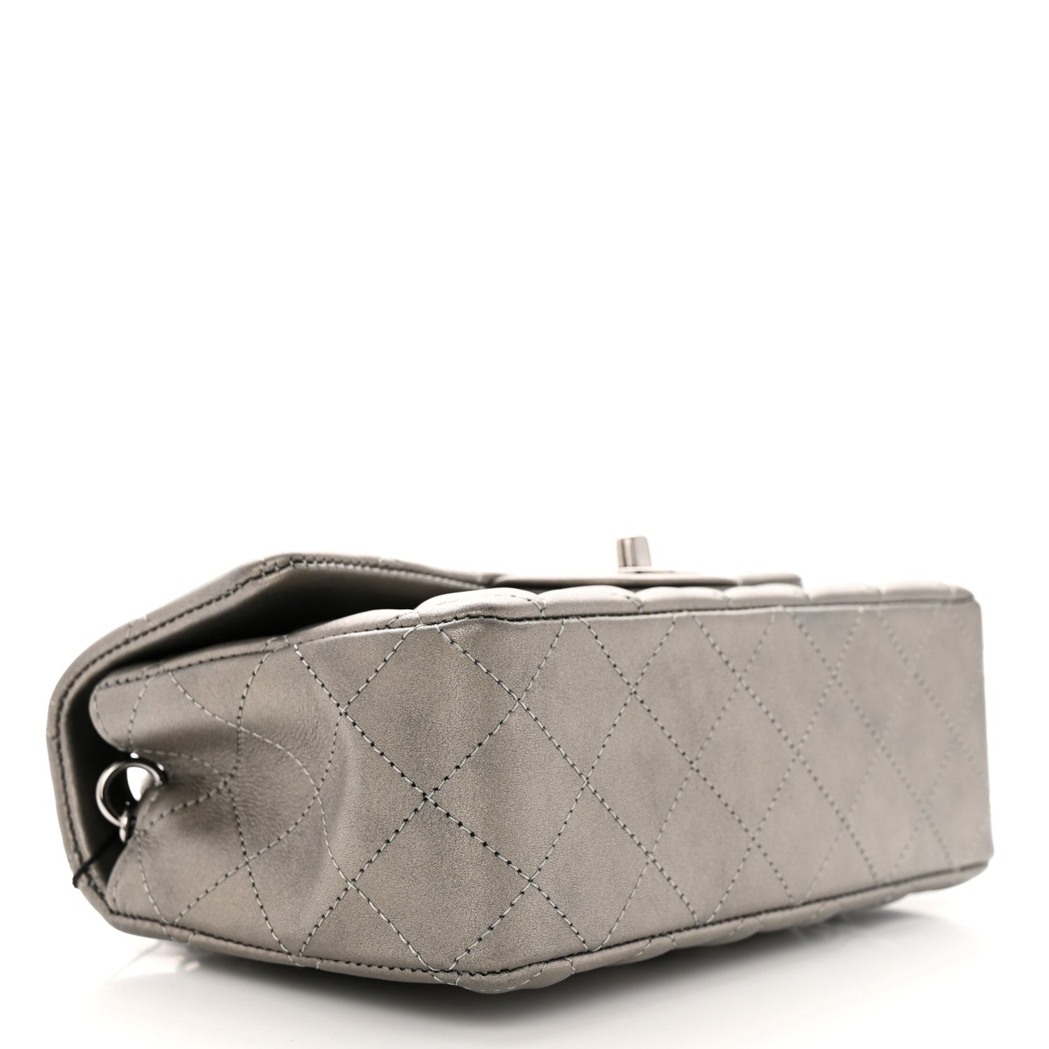 Chanel Metallic Calfskin Quilted Mini Rectangular Flap Ruthenium 4 of 10