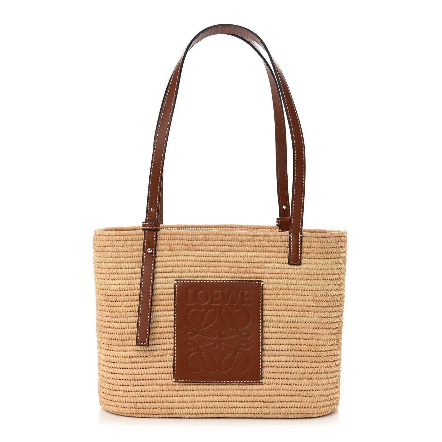 Loewe Raffia Small Square Basket Tote Bag Natural Tan 1 of 10