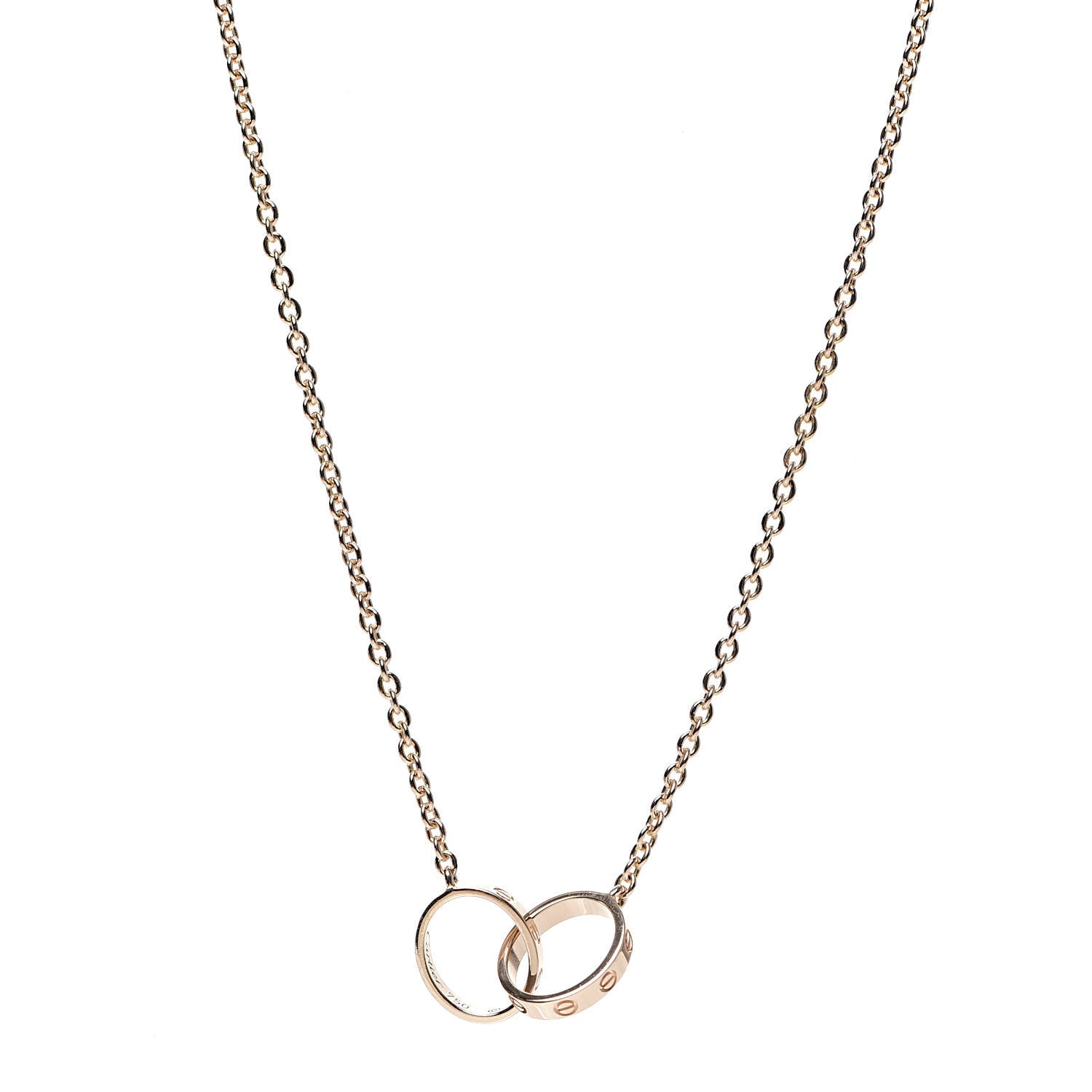 Cartier 18K Pink Gold Interlocking LOVE Necklace 1 of 5