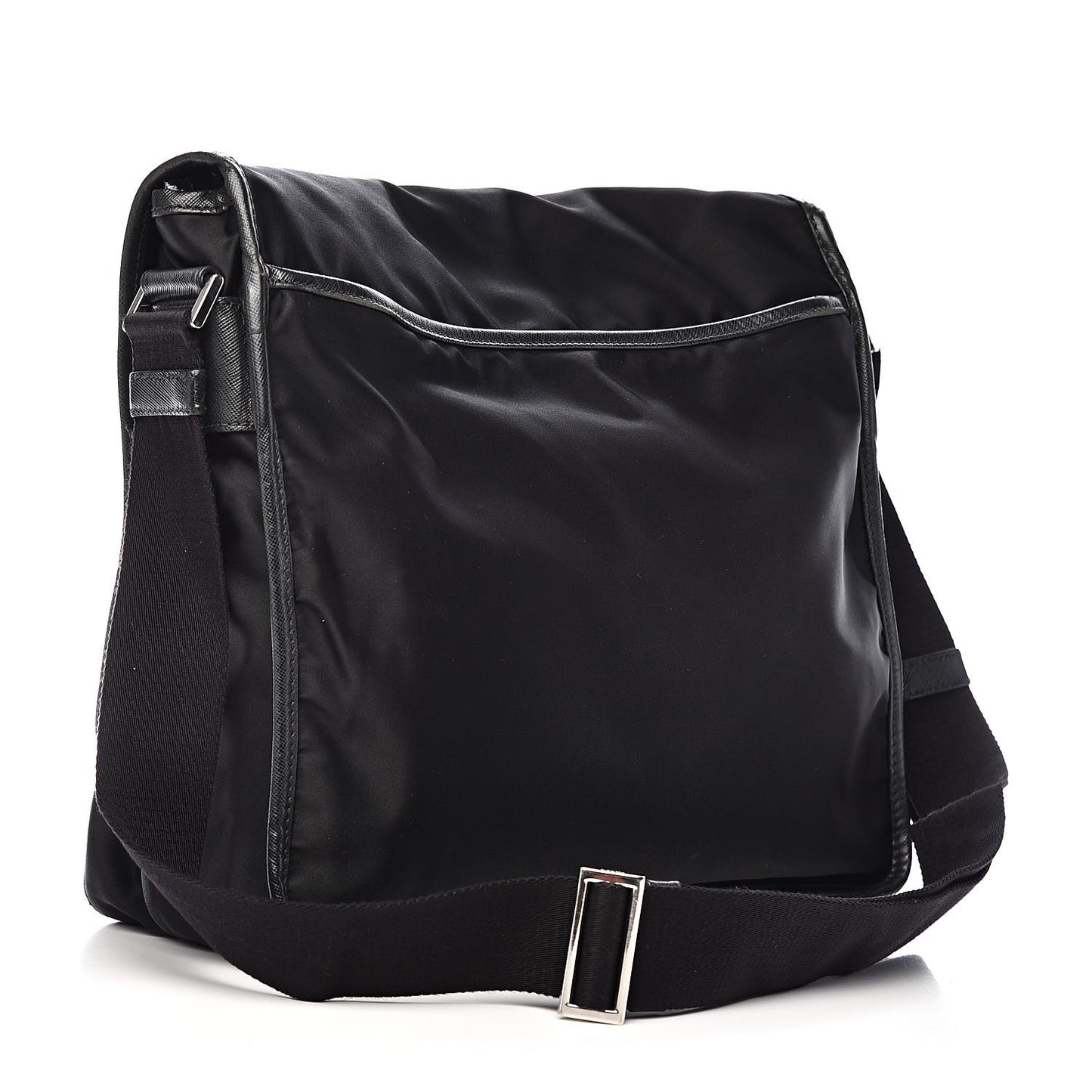 Tessuto Nylon Saffiano Messenger Satchel Black