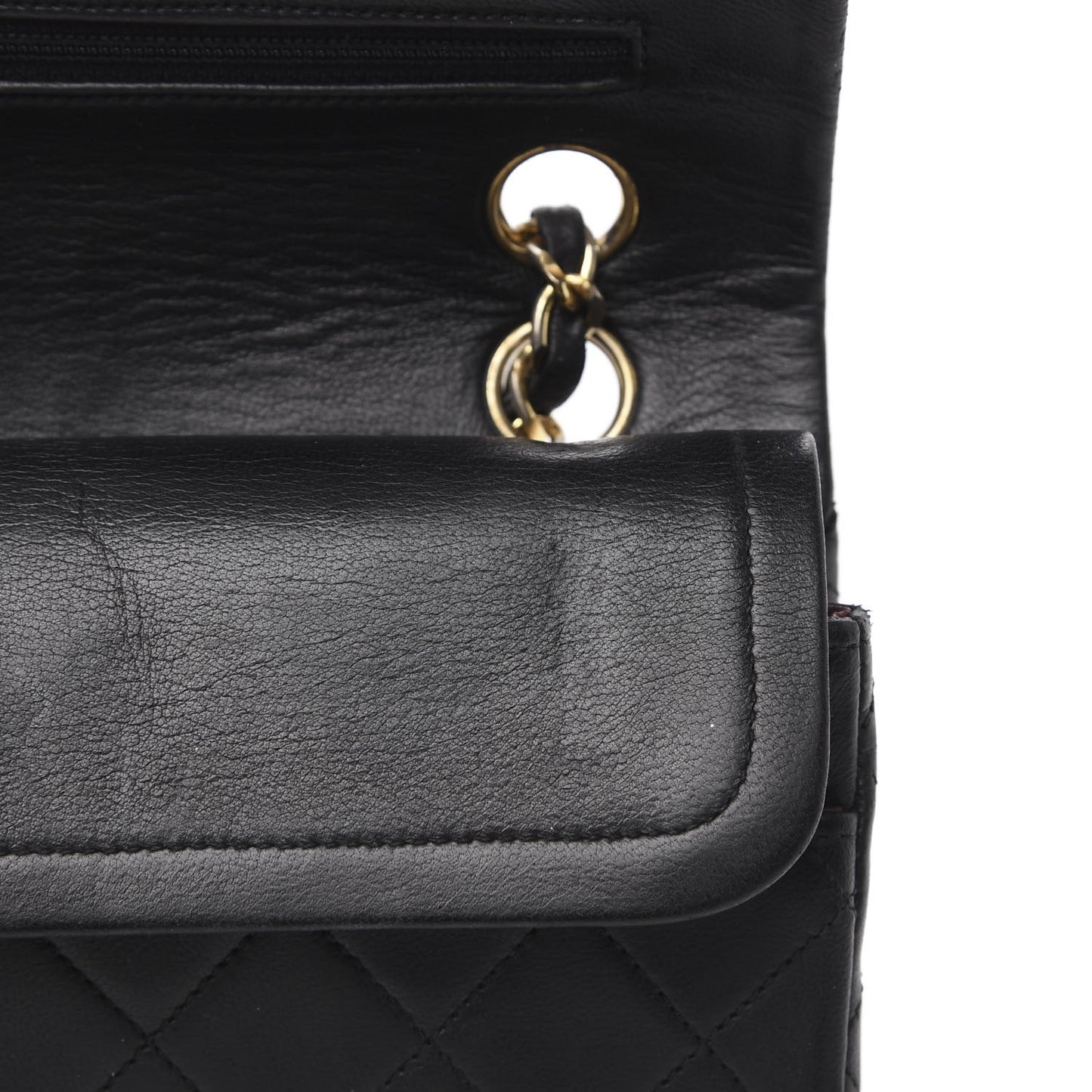 Lambskin Quilted Small Double Flap Black