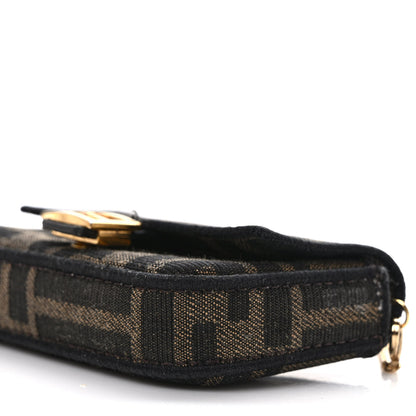 Fendi Fabric Jacquard FF 1974 Nano Baguette Charm Tobacco Moro Black 8 of 9
