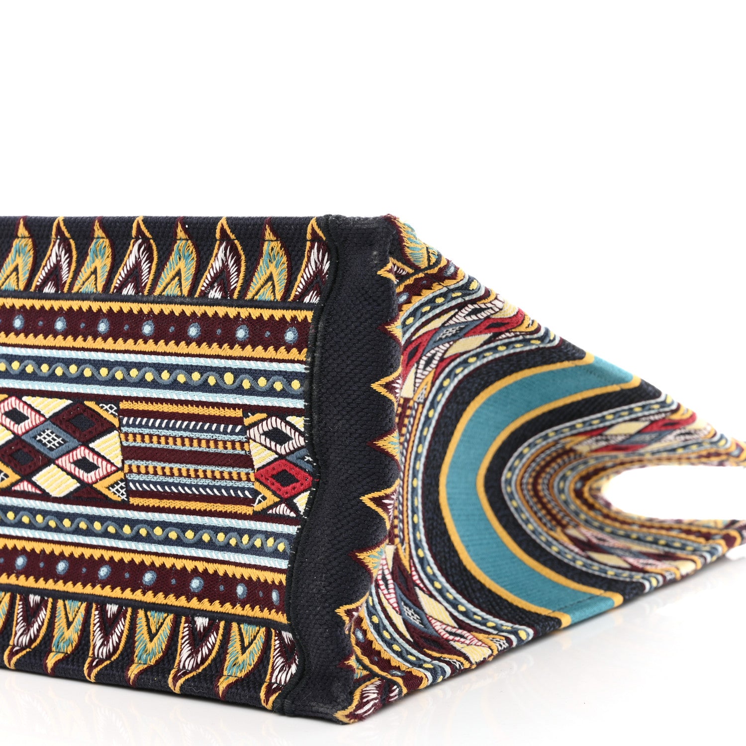 Christian Dior Canvas Embroidered Book Tote Blue Multicolor 10 of 11