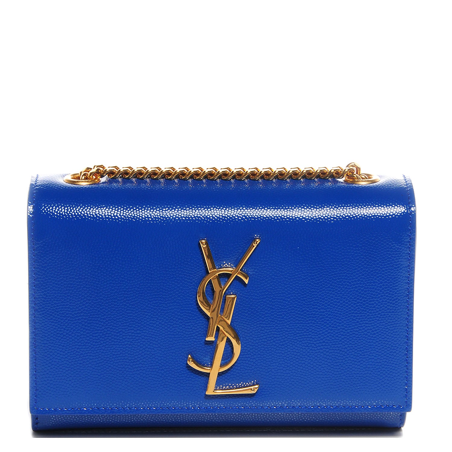 Saint Laurent Grain De Poudre Small Classic Monogram Satchel Royal Blue 1 of 7