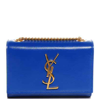 Saint Laurent Grain De Poudre Small Classic Monogram Satchel Royal Blue 1 of 7