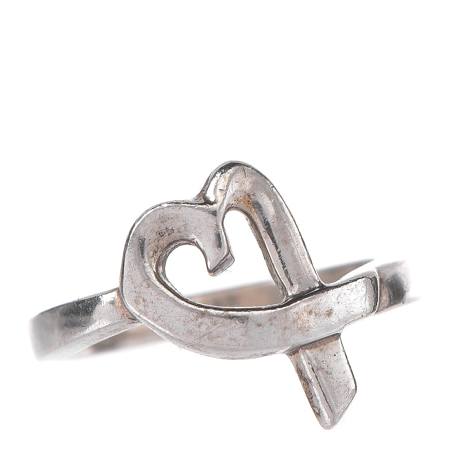 Tiffany Silver Paloma Picasso Loving Heart Ring 54 6.75 1 of 5
