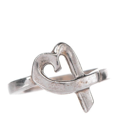 Tiffany Silver Paloma Picasso Loving Heart Ring 54 6.75 1 of 5