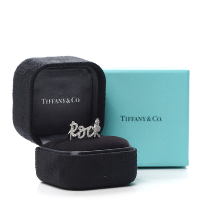 Tiffany 18K White Gold Diamond Small Paloma's Graffiti Rock Ring 52 6 5 of 5