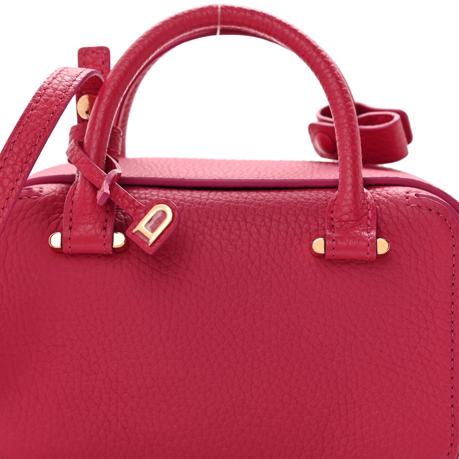 Delvaux Taurillon Soft Nano Cool Box Satchel Framboise 7 of 9
