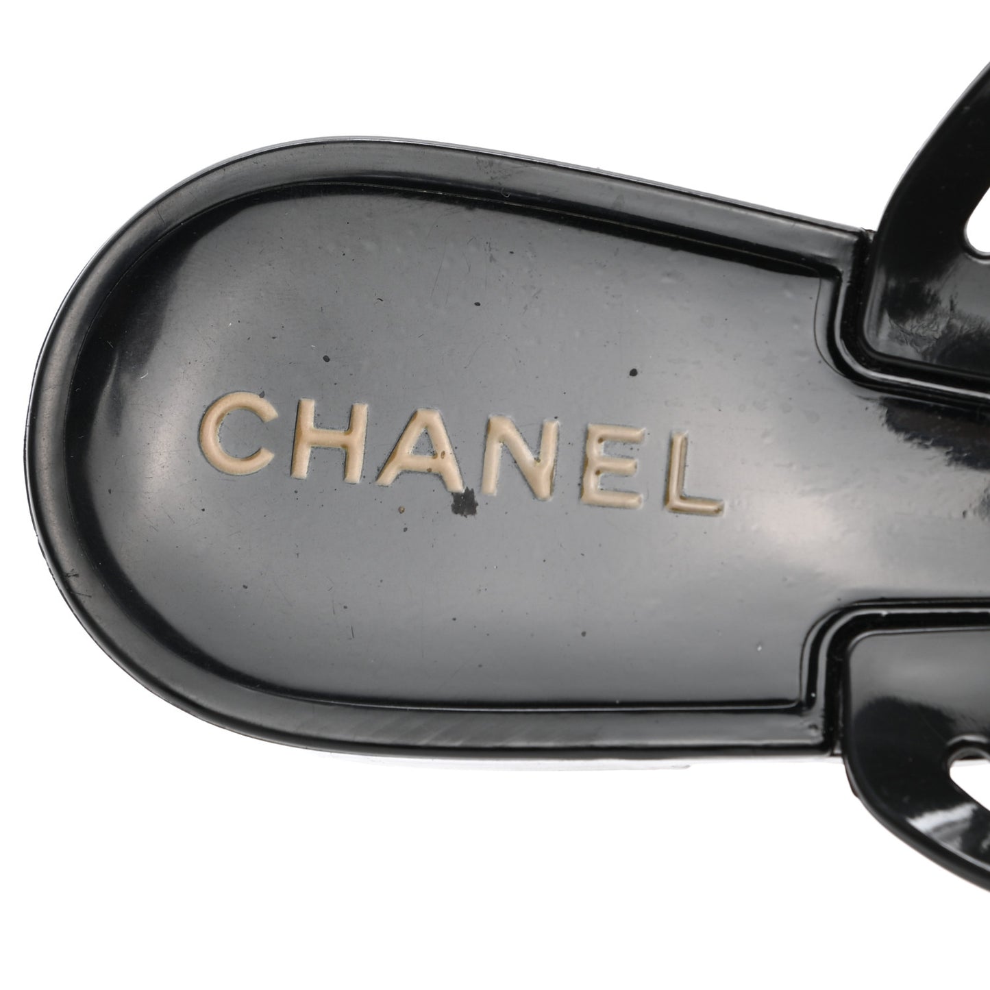 Jelly Camellia Thong Sandals 39 Black Ivory