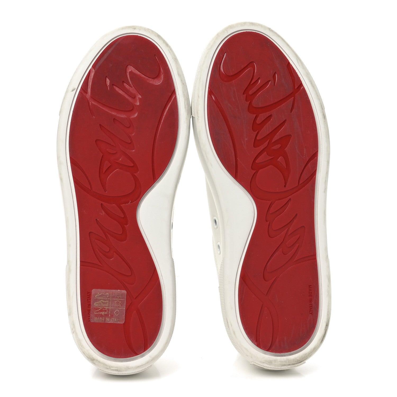 Christian Louboutin Calfskin Patent Vieirissima Flat Sneakers 36.5 White Loubi 6 of 8