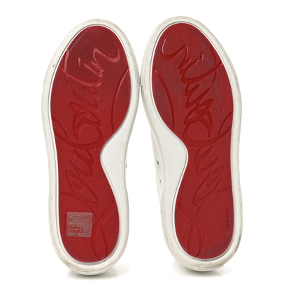 Christian Louboutin Calfskin Patent Vieirissima Flat Sneakers 36.5 White Loubi 6 of 8