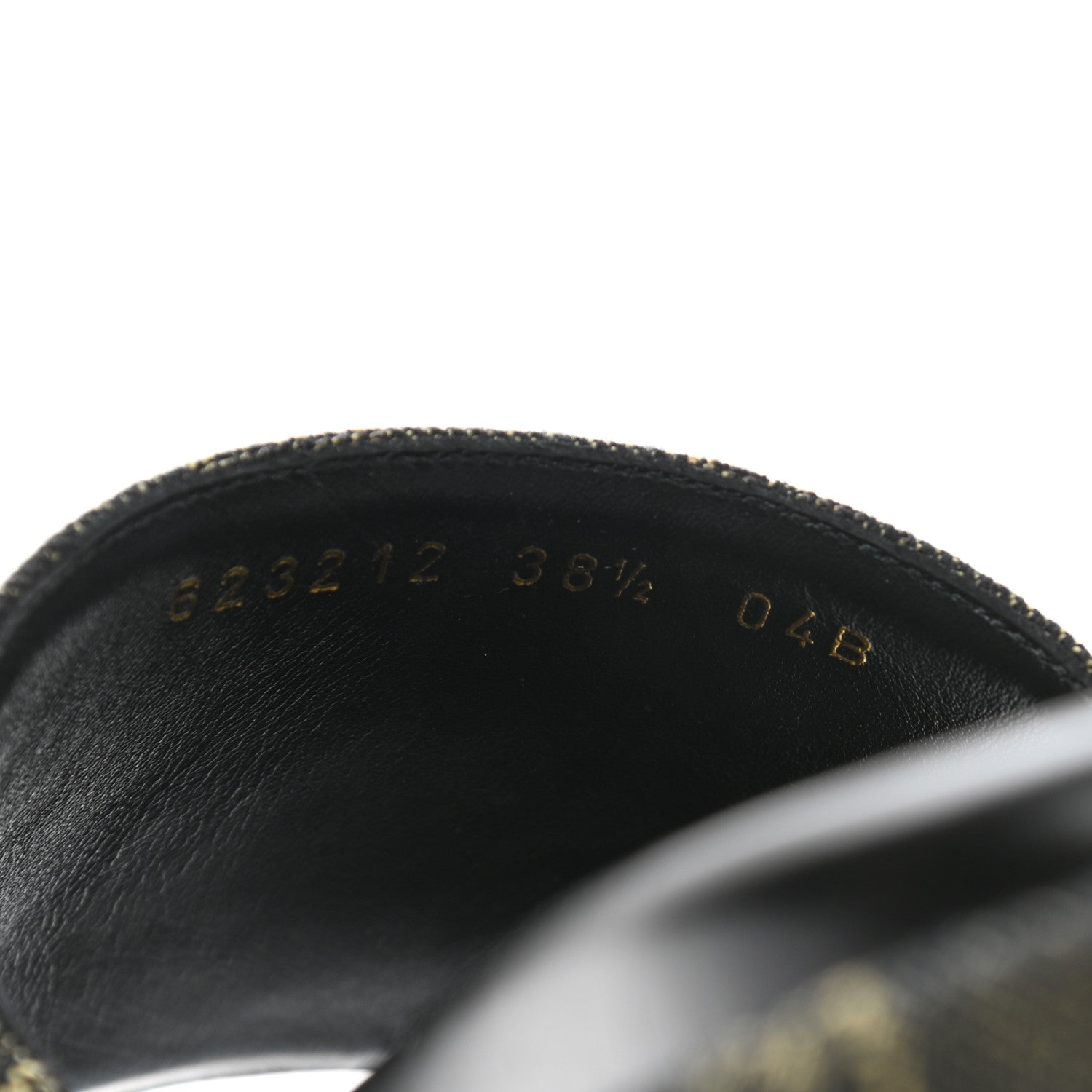 Gucci Jacquard Black Denim GG Monogram Angelina Platform 55mm Slide Sandals 38.5 Black Ivory 8 of 9