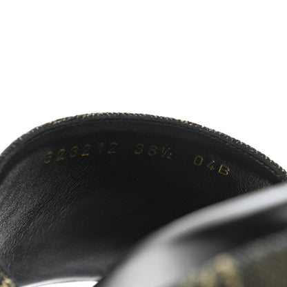 Gucci Jacquard Black Denim GG Monogram Angelina Platform 55mm Slide Sandals 38.5 Black Ivory 8 of 9