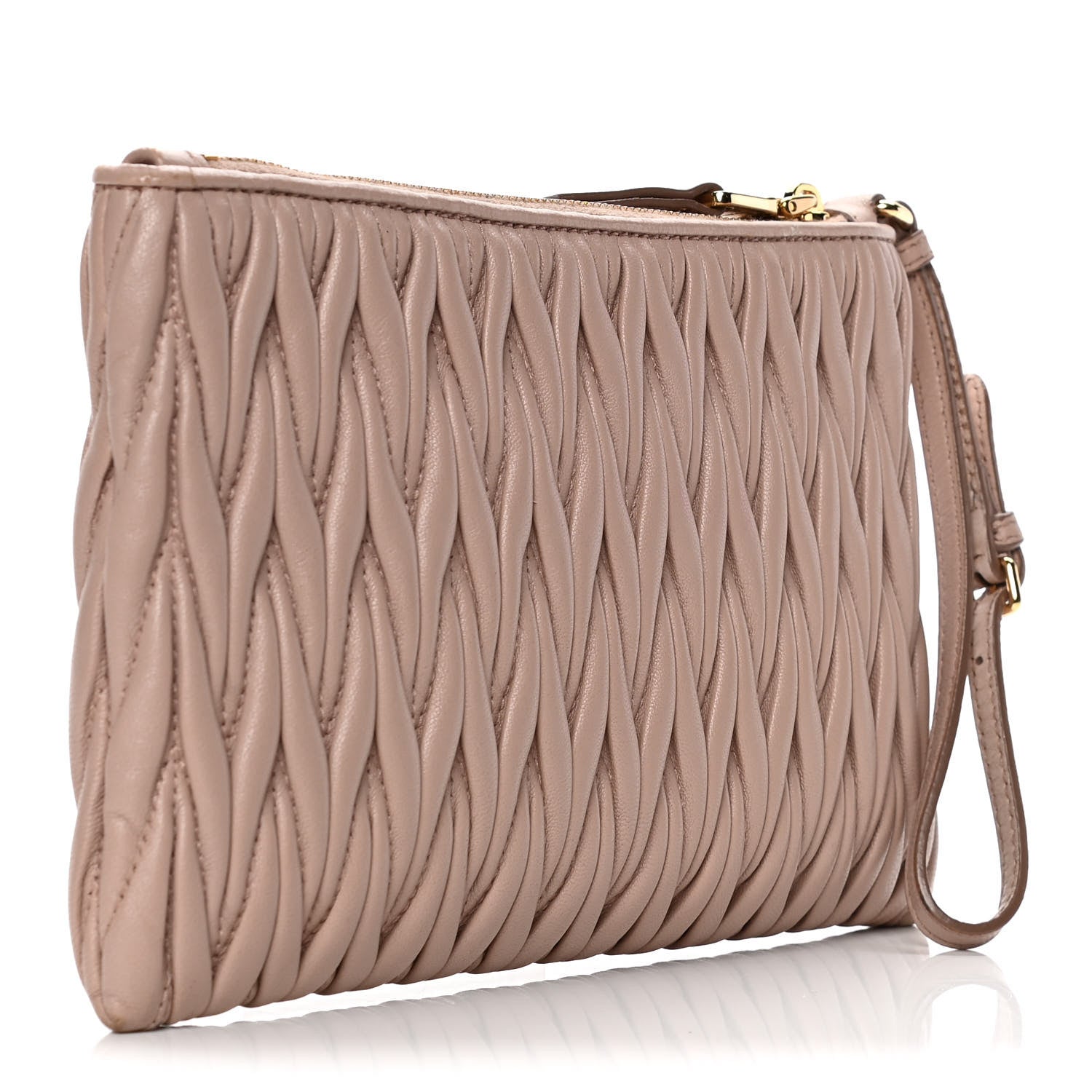 Miu Miu Nappa Matelasse Wristlet Cammeo 5 of 15