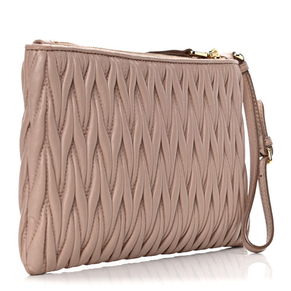 Miu Miu Nappa Matelasse Wristlet Cammeo 5 of 15