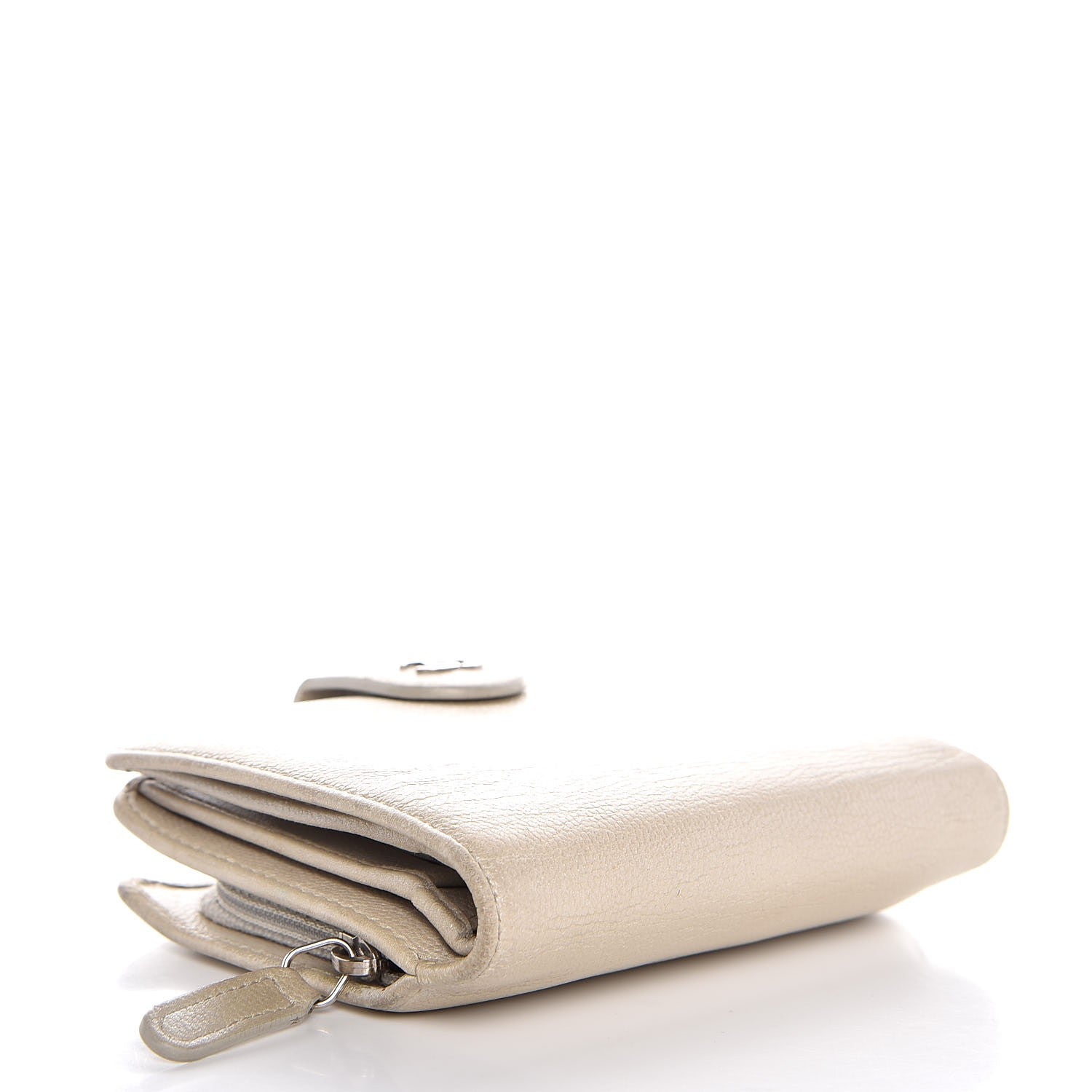 Chanel Caviar Sevruga French Compact Wallet White 4 of 10