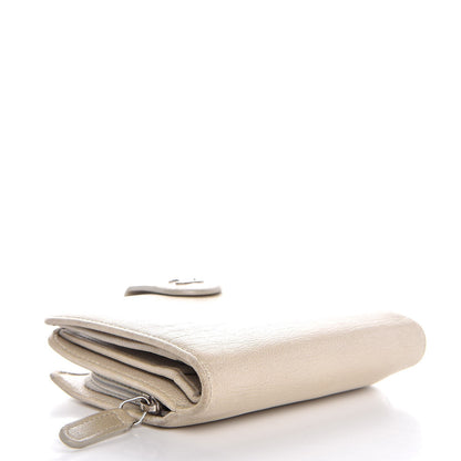 Chanel Caviar Sevruga French Compact Wallet White 4 of 10