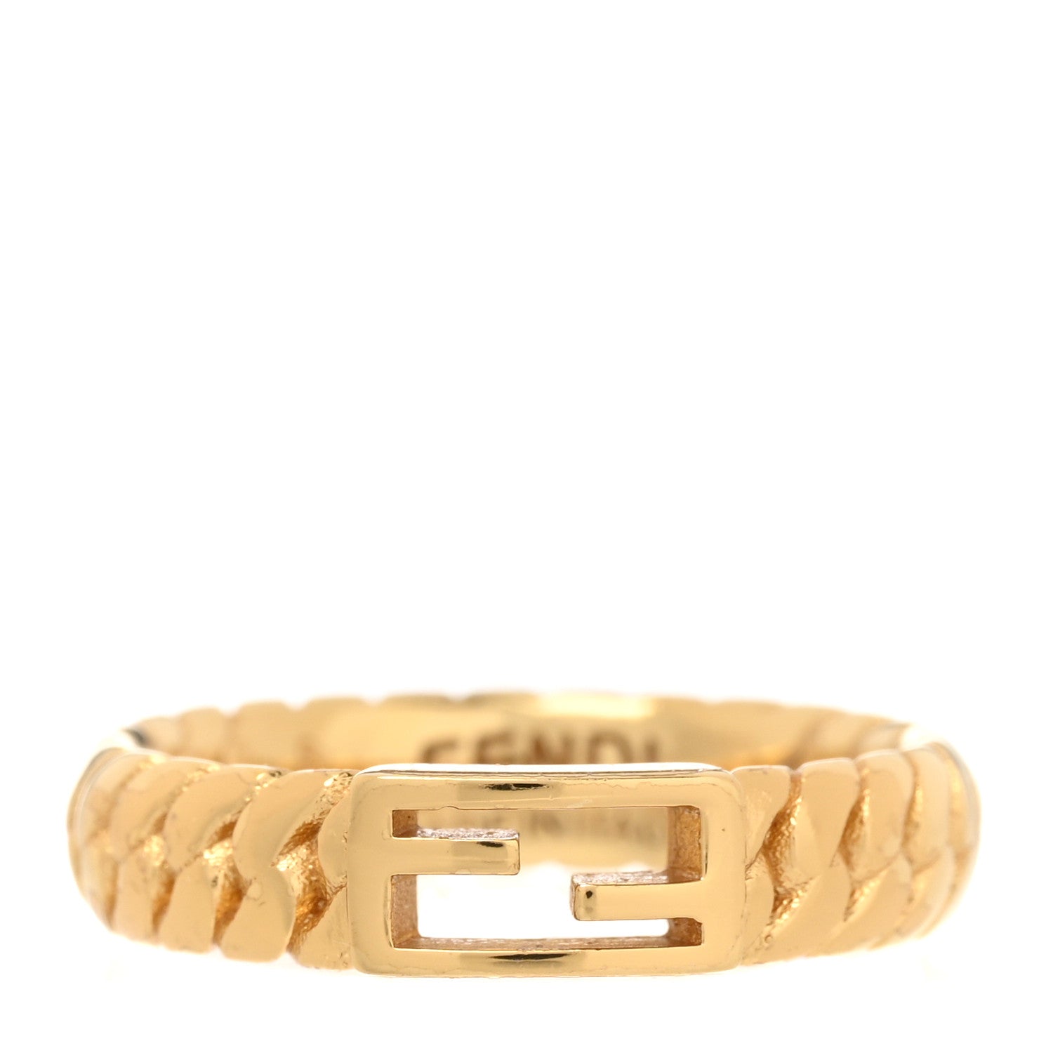Fendi Metal Baguette Ring L 57/8 Gold 1 of 5