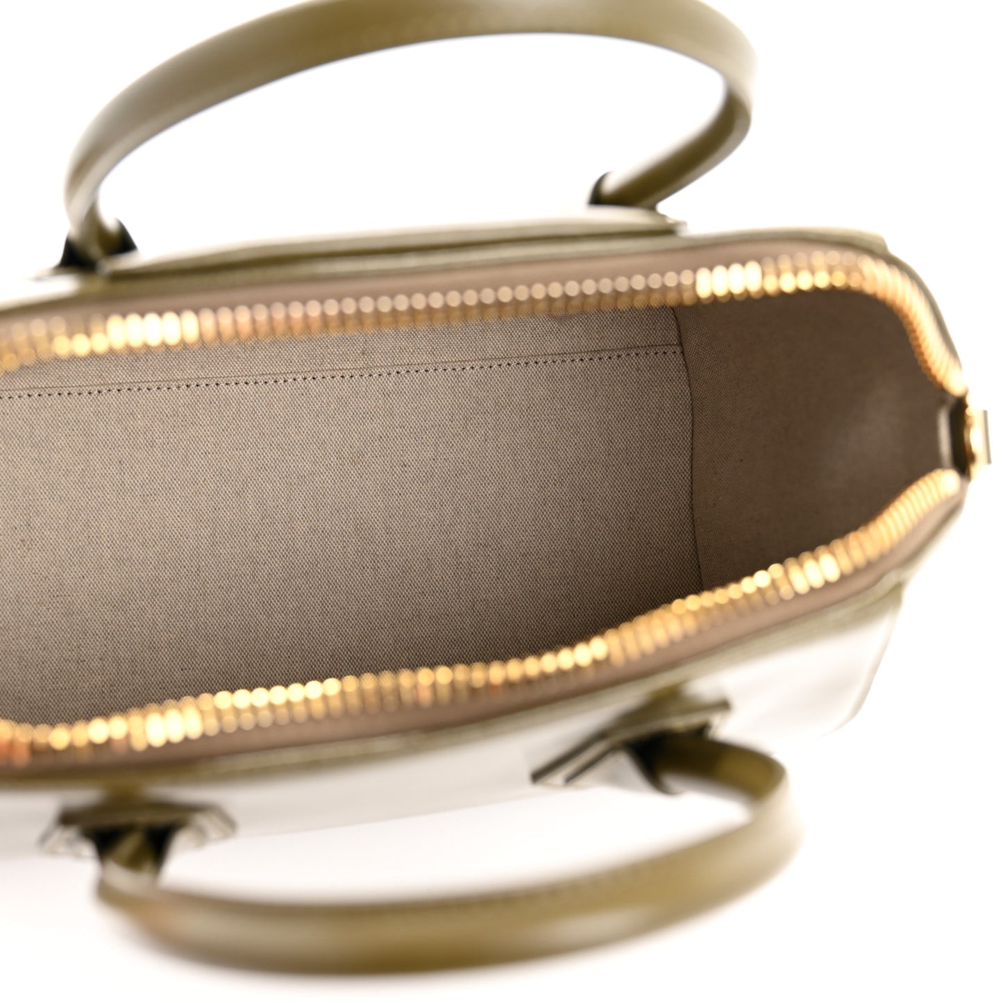 Shiny Lord Calfskin Small Antigona Dark Khaki