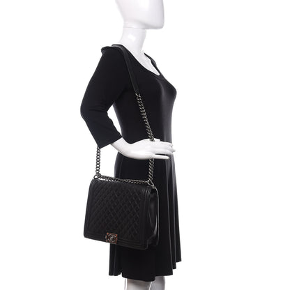 Chanel Calfskin Quilted Large Boy Flap Black 2 of 11