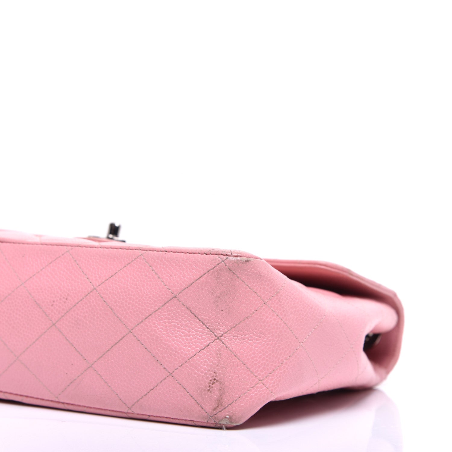 Chanel Caviar Quilted Jumbo Single Flap Pink 9 of 9