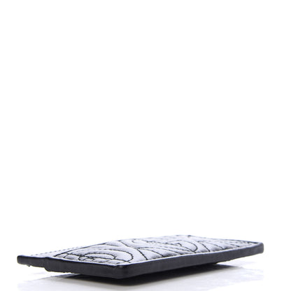 Gucci Calfskin G Rhombus Quilted Card Holder Black 4 of 8