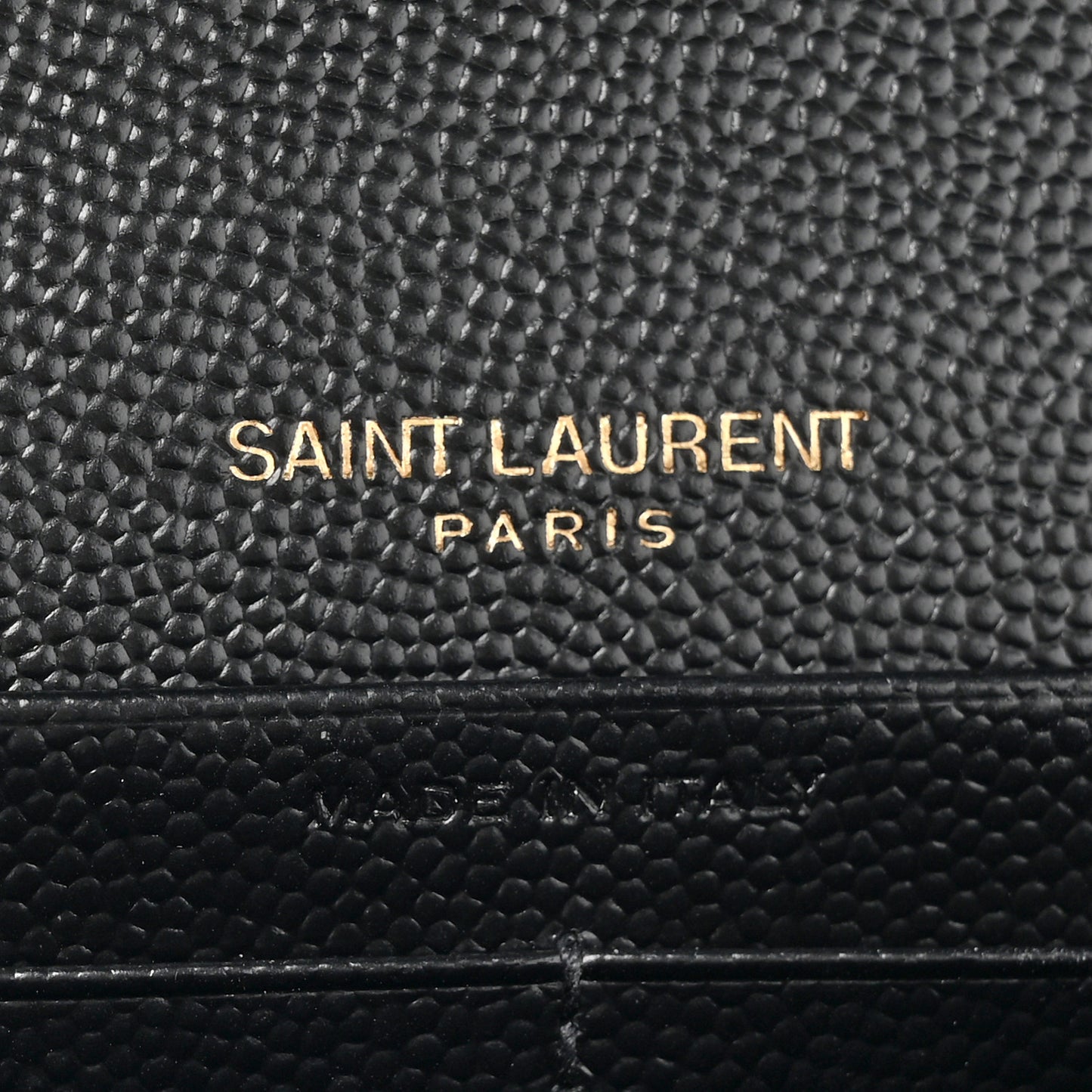 Grain De Poudre Matelasse Chevron Monogram Chain Wallet Black