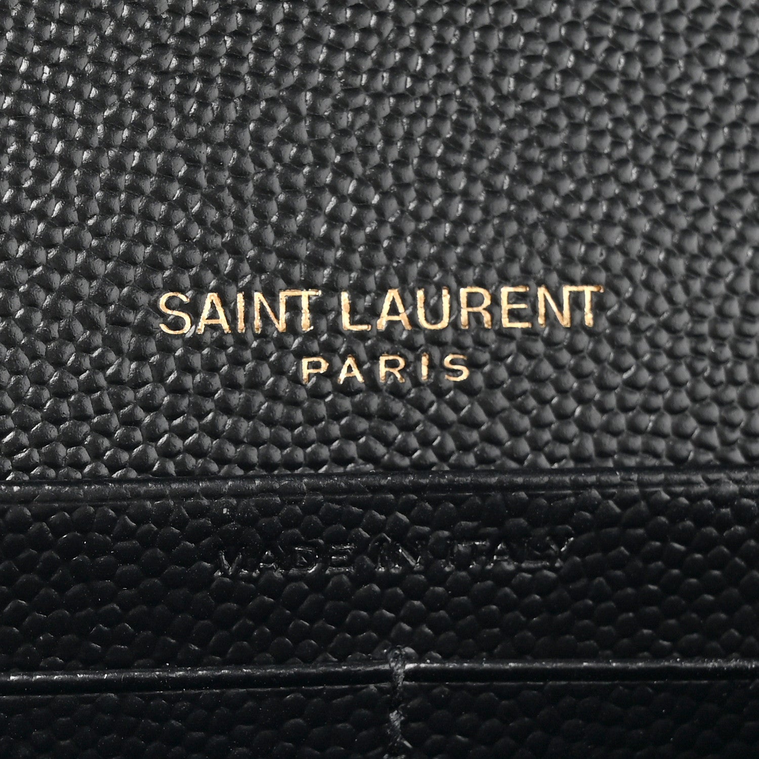 Saint Laurent Grain De Poudre Matelasse Chevron Monogram Chain Wallet Black 7 of 15