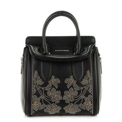 Alexander McQueen Calfskin Floral Studded Small Heroine Black 1 of 7