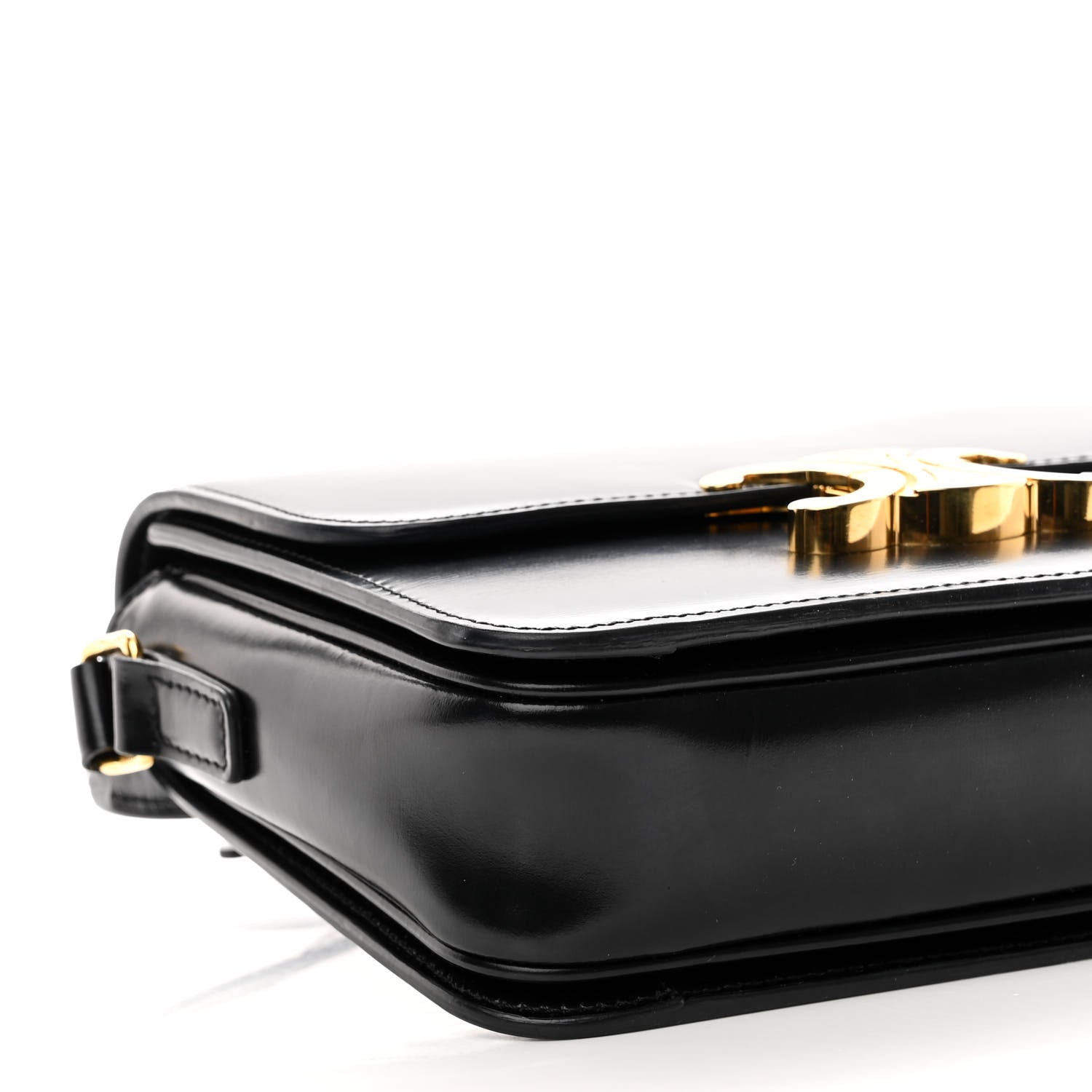 Celine Shiny Calfskin Small Triomphe Black 9 of 10