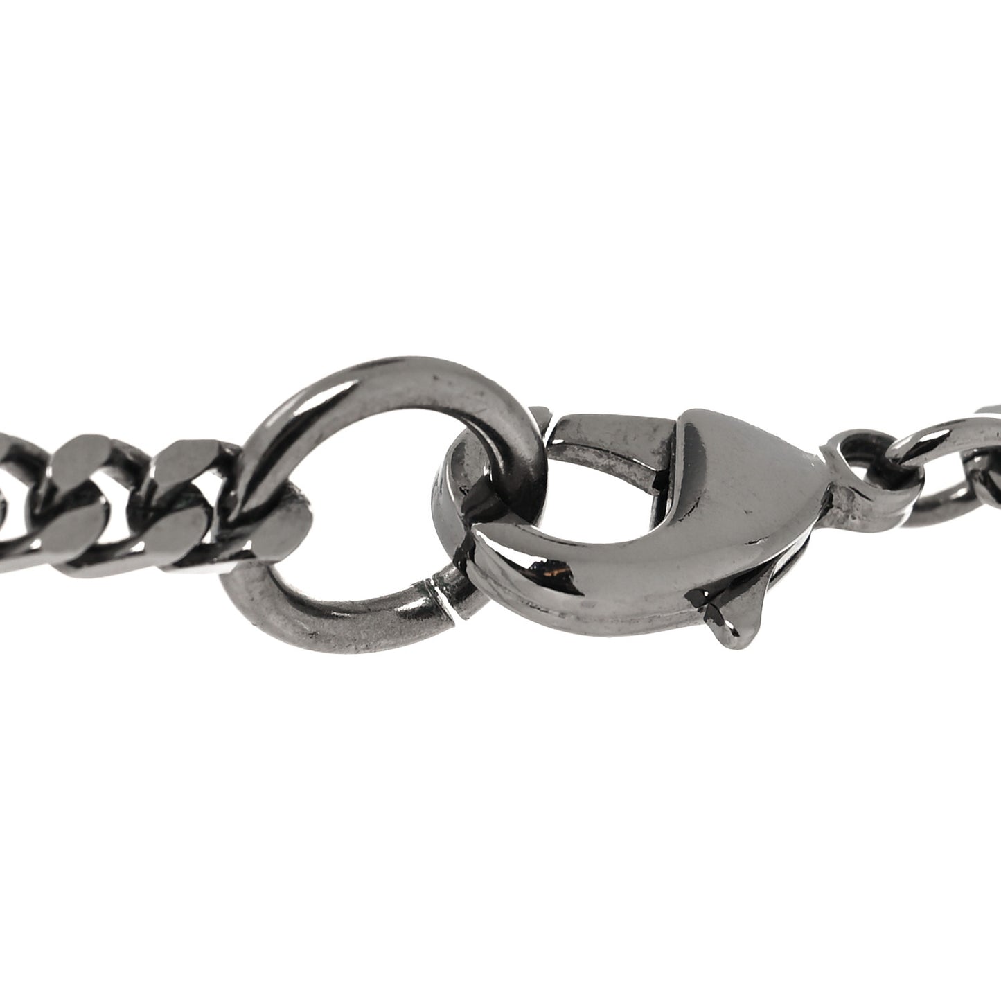 Crystal Strass CC Pendant Necklace Silver