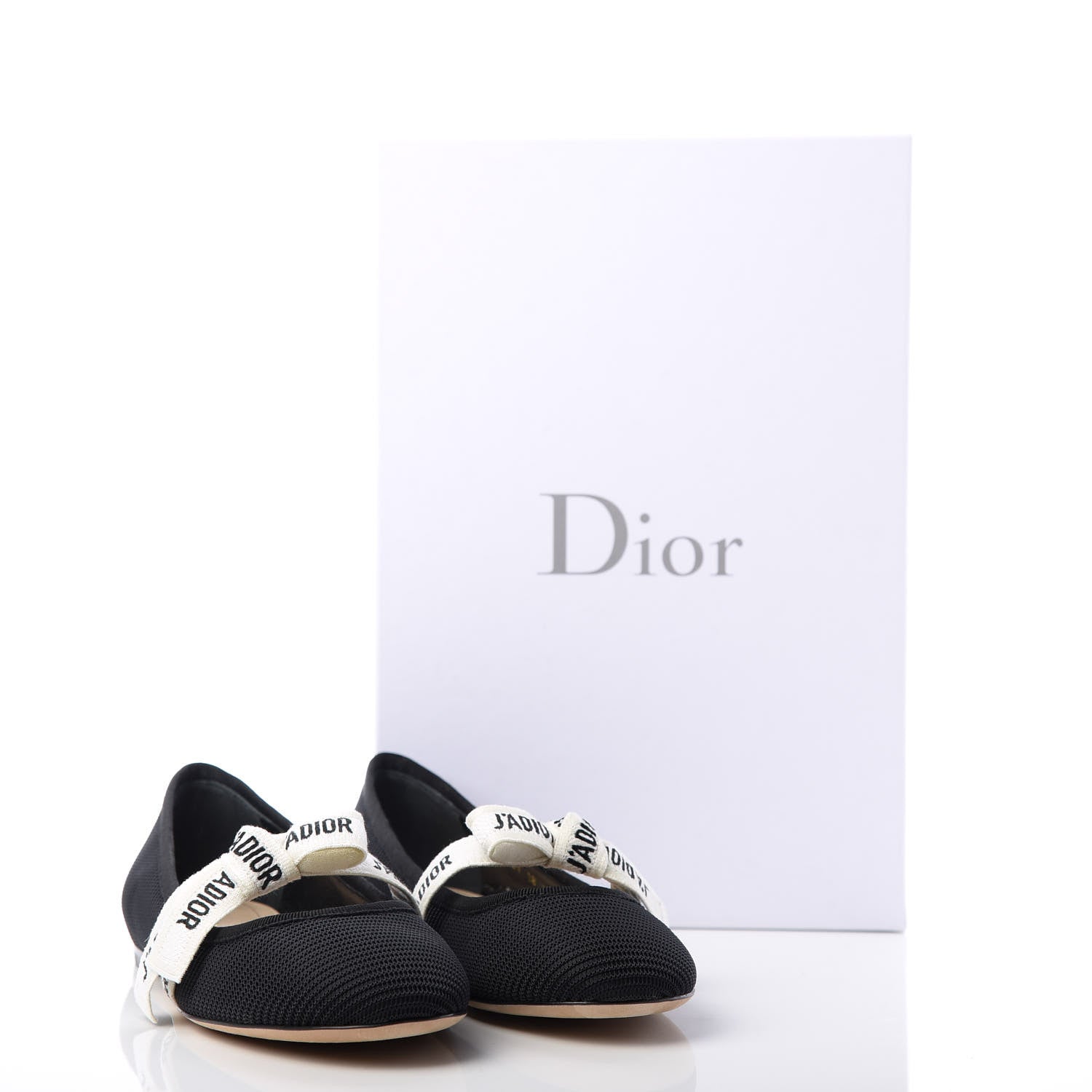 Christian Dior Fabric Ribbon Embroidered J'Adior Ballet Flats 35.5 Black 11 of 11