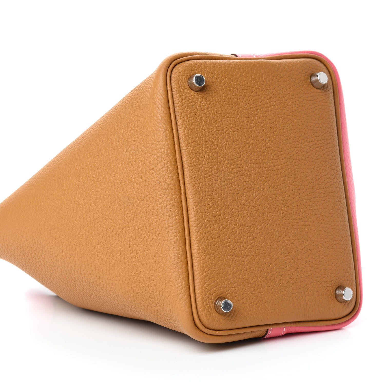 Hermes Taurillon Clemence Casaque Picotin 18 PM Rose Azalee Sesame 6 of 10