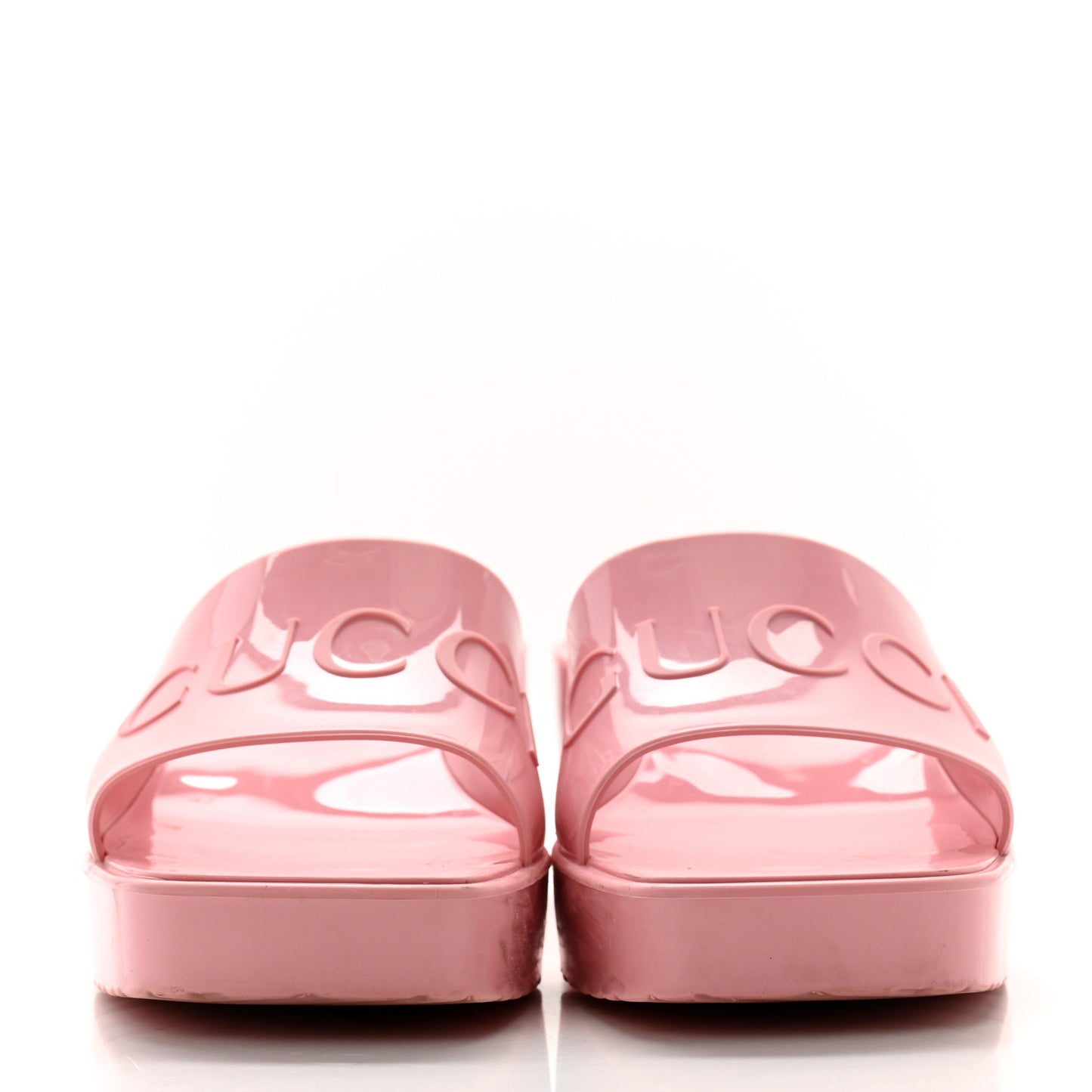 Rubber Gucci Logo Womens Platform 20/60mm Slide Sandals 36 Wild Rose