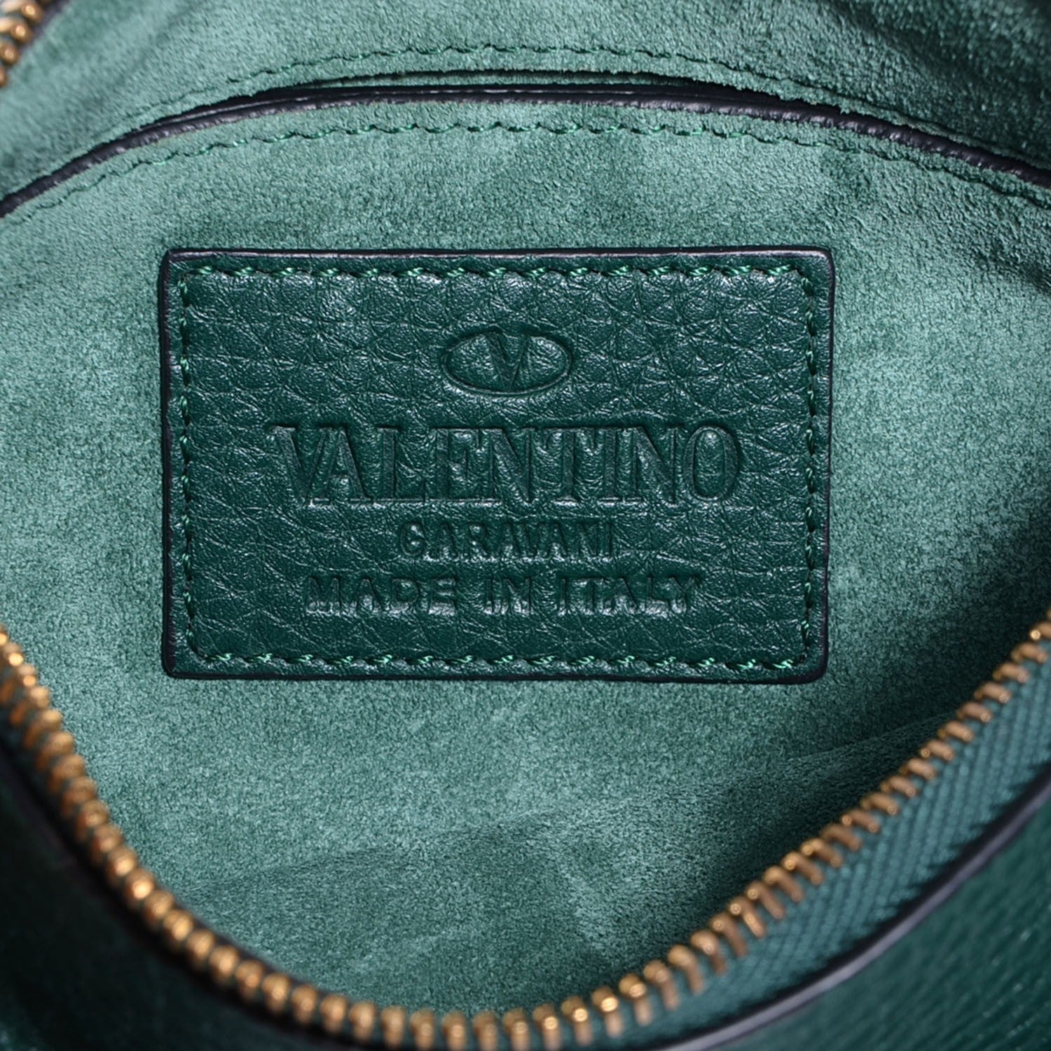 Valentino Garavani Pebbled Calfskin C-Rockee Zodiac Fringe Clutch Light Emerald 7 of 9