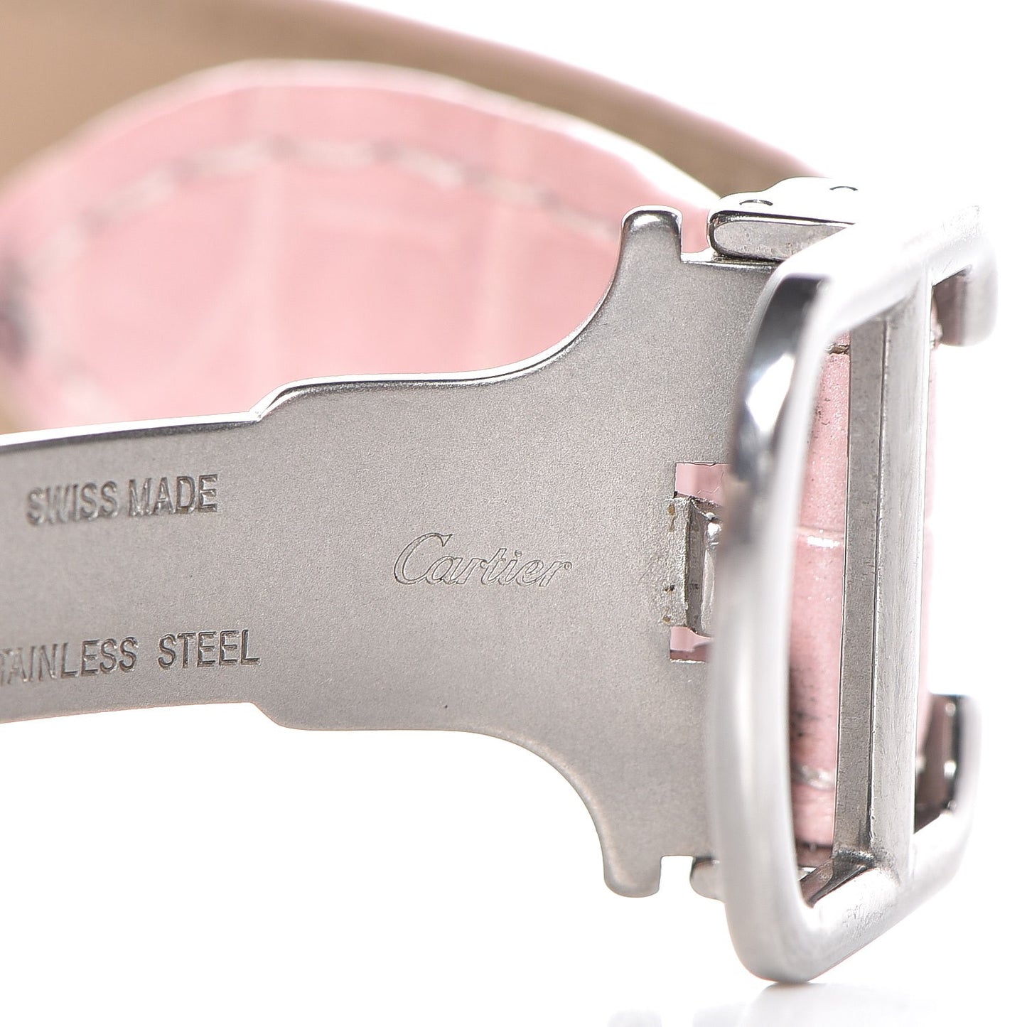 Stainless Steel Alligator 33mm Ballon Bleu De Cartier Automatic Watch Pink
