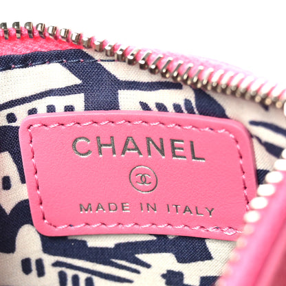 Chanel Caviar Quilted CC Zip Card Holder Pink 8 of 9