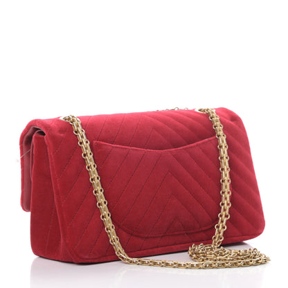 Chanel Velvet Chevron Quilted 2.55 Reissue 225 Flap Red 3 of 15