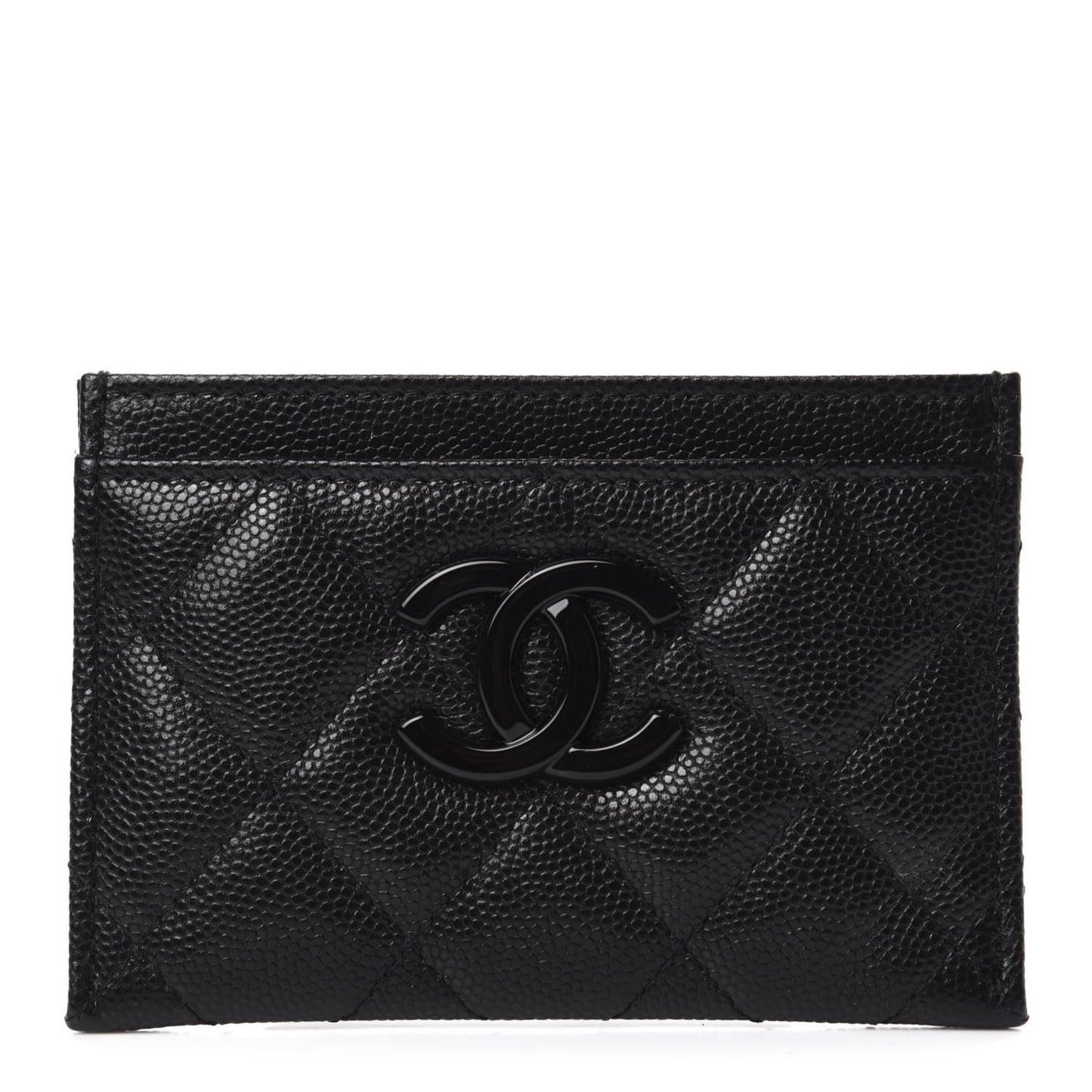 Caviar Quilted My Everything Card Holder Black