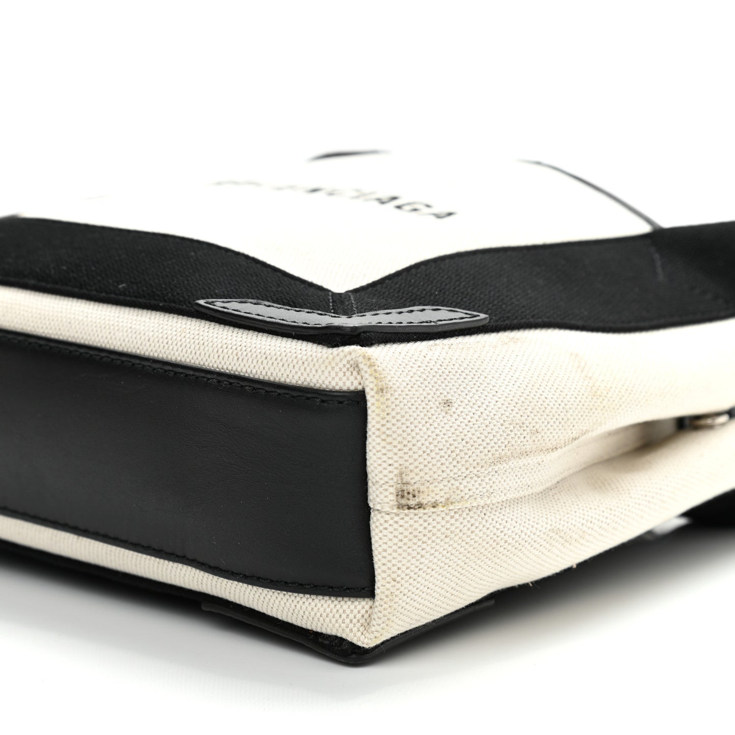 Cotton Canvas Calfskin Navy Cabas XS Natural Black