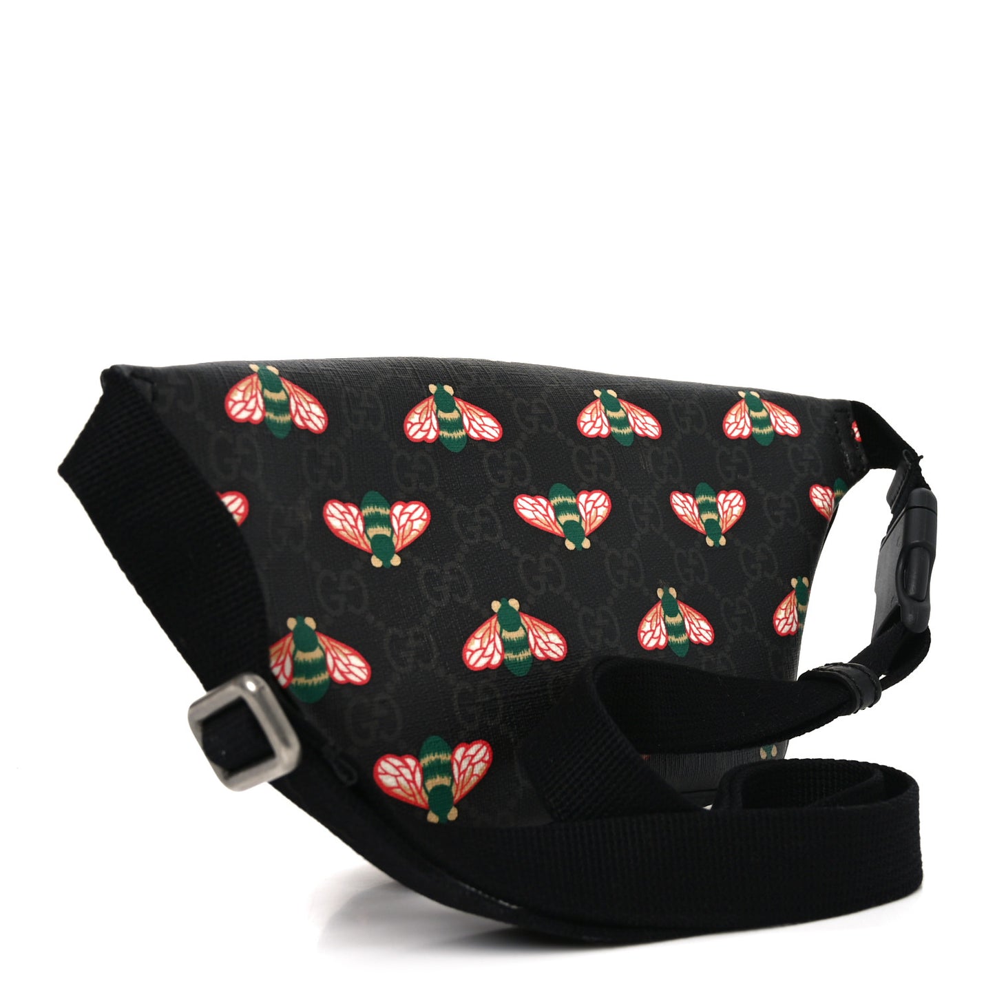 GG Supreme Monogram Bee Multicolor Appia Calfskin Belt Bag Black Multicolor