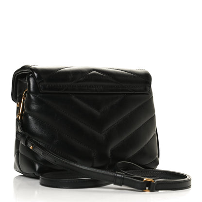Saint Laurent Calfskin Y Quilted Monogram Toy Loulou Crossbody Bag Black 3 of 15