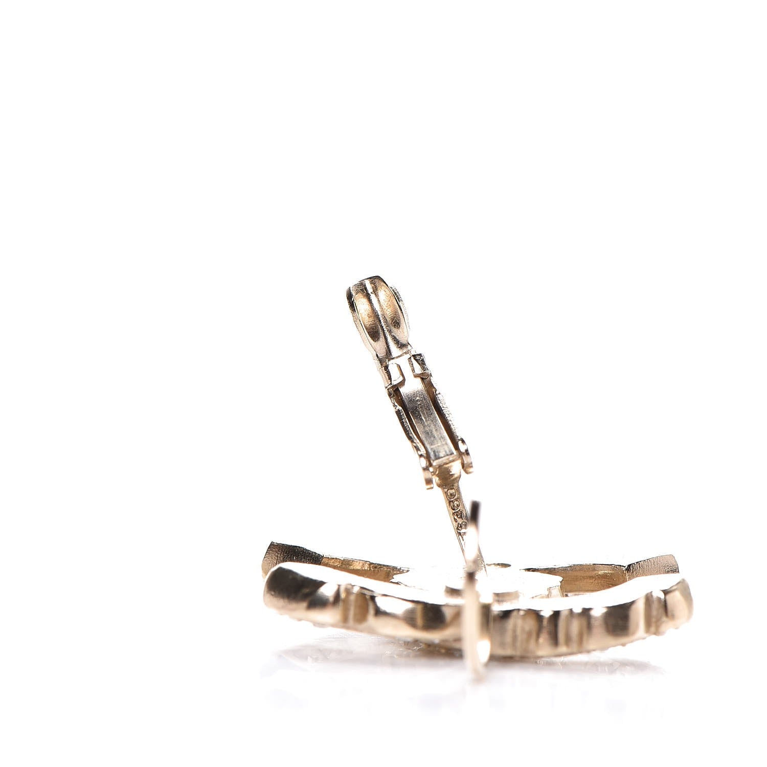 Chanel Crystal Enamel CC Hoop Earrings Gold 4 of 6