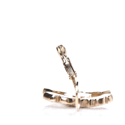 Chanel Crystal Enamel CC Hoop Earrings Gold 4 of 6