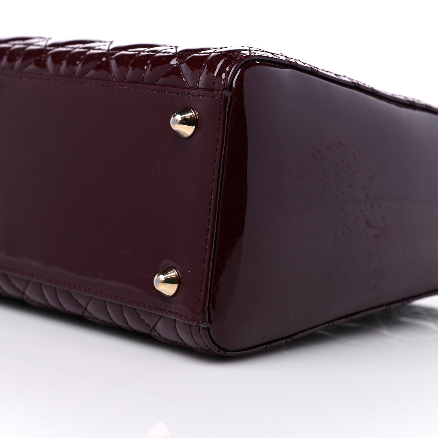 Patent Cannage Large Lady Dior Burgundy
