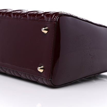 Christian Dior Patent Cannage Large Lady Dior Burgundy 8 of 12