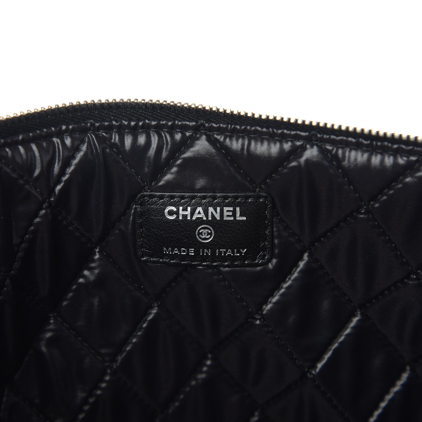 Lambskin Quilted Large Cosmetic Case Black